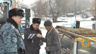 Алматы полициясы көлігінде 