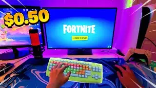 I played Fortnite with the CHEAPEST KEYBOARD on PS5... (Handcam)