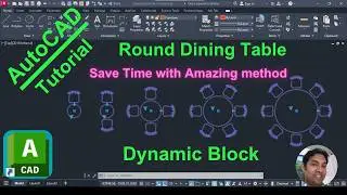 How to Create a Round Dining Table as Dynamic Block in AutoCAD