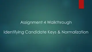 DB 1 Assignment 4 Walkthrough