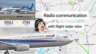 Radio communication with Flightradar view, OSAKA airport ANA air 👍✈️