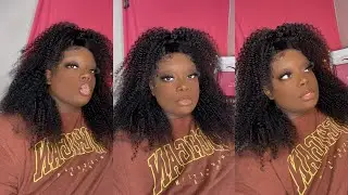 Half up Half down natural style with jerry curly wig ft Beauty Forever Hair