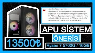 TAKİPÇİYE ÖZEL VİDEO #5 VİDEO EDİT İÇİN MASAÜSTÜ APU BİLGİSAYAR TAVSİYESİ ! 2024 RYZEN 7 5700G PC