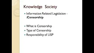 Information Related Legislation -:Censorship