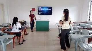 Asian several shoeplay dangling in classroom (READ DESCRIPTIONS)