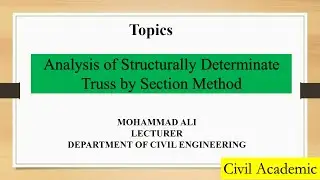 09.  Analysis of Structullay Determinate Truss By Section Method