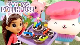 😻 Cakey Cat's Fairy Garden Party Treats! 🧁 | GABBY'S DOLLHOUSE TOY PLAY ADVENTURES
