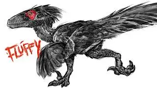 Drawing My First FLUFFY RAPTOR since 2015 (speed drawing)