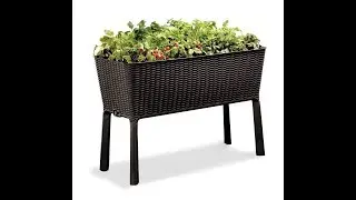 Keter Easy Grow Patio Garden Flower Plant Planter Raised Elevated Garden Bed