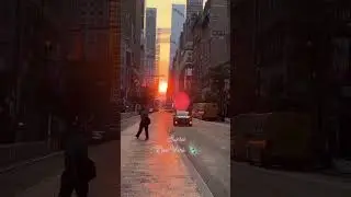 Это Манхеттенхендж! Когда солнце встает и садится точно вдоль линии улиц Нью Йорка 🌇 