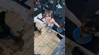Как Коля собак кормит👶🐶☺️