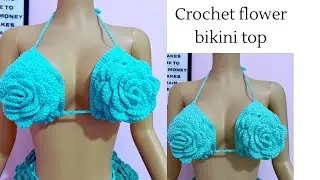Crochet Bikini Flower Top || Beginner Friendly Crochet Rose Flower