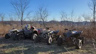 Riding Southern Kentucky trails on sport quads, with an ltr450, yfz450, trx450, Suzuki King Quad
