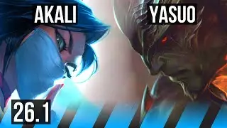 AKALI vs YASUO (MID) | Perfect KDA: 19/0/5, 44K damage | NA Challenger | 26.1