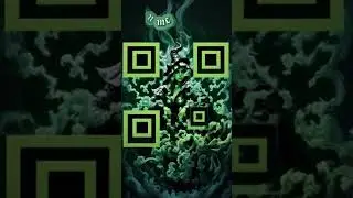 QR Code Turn into a Green magic Witch Art  