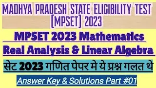 MPSET Math Answer Key| MPSET 2023 Solutions|MP SET 2023 Math Solutions 