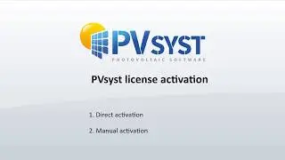 PVsyst 7 - License 001 - License activation