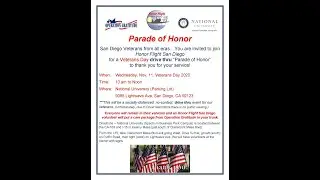 Operation Gratitude 'Parade of Honor', Veteran's Day 2020, San Diego