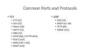 5 Networking Refresher - Common Ports and Protocols