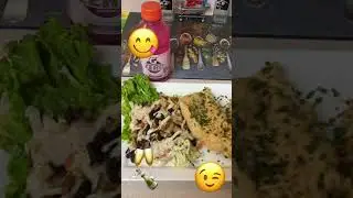 Salad 🥗 & boiled chicken, vegetable rice  “ Yummy “ ￼