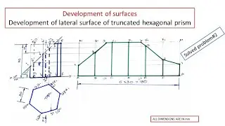 Development of lateral surface of truncated hexagonal prism