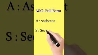 A.S.O  Full form  |  Full form of ASO  |  #Full form