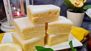 Postre fácil de limón con solo 5 ingredientes (LEMONIES , BROWNIES DE LIMÓN , PASTELITOS DE LIMÓN)