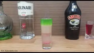 Шот Хиросима (How to make Сocktails Shot Hiroshima)со Сливочным ликером, Абсентом и Самбукой