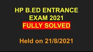 hpu b.ed entrance exam answer key 2021