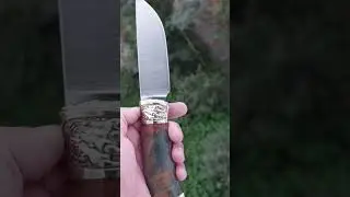 Сталь D2Клинок 125х35х3,5 ммЛитье латуньРукоять кап ясеня торцевойКожаный чехол Цена : 5300р