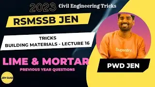 #LIME & #MORTAR - #Previousyearquestions (#BuildingMaterial) | #RSMSSBJE | #CivilEngineering Tricks