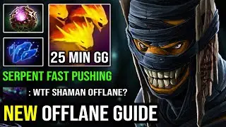 WTF Offlane Shadow Shaman EZ 25Min GG Fast Push Imba Serpent with Octarine + Aghanim Shard Dota 2