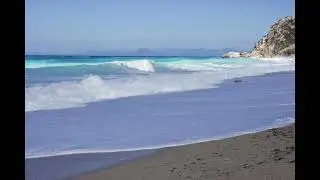 Waves breaking on the shore sound effect