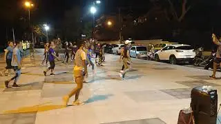 Aerobic Dancer in Jomtien in the beach