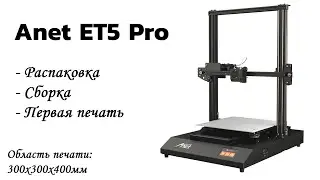 Обзор 3д принтера Anet ET5 Pro - Unboxing | Assembling | Print