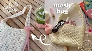 how to crochet the cutest mesh bag (any size!) | beginner-friendly tutorial + easy V-stitch pattern