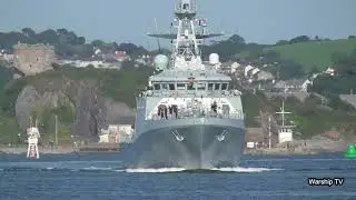 HMS TRENT P224 ENTERS DEVONPORT NAVAL BASE AT DEVILS POINT - 23rd June 2020