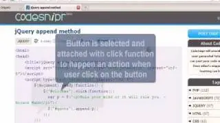 JQUERY Tutorial : jQuery append method