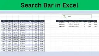 Search bar in Excel | Automatic Search in Excel | How to add Search bar in Excel