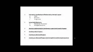 Coaching Biomechanics and Performance Training Curriculum