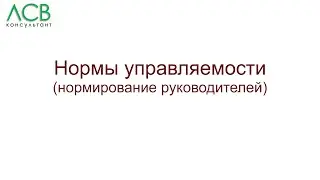 Нормирование - нормы управляемости