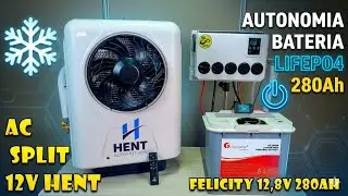 TEST AUTONOMY LIFEPO4 BATTERY 280AH FELICITY WITH 12V SPLIT AIR CONDITIONING HENT