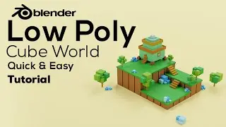 Low Poly Cube World | Blender Tutorial | GrafiXer Bro