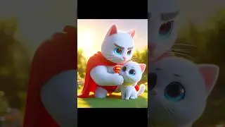 Heroic Dad Cat: Rescues Kitten from Bully Dog. #shorts #cat #kitten