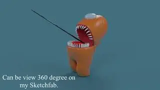 Among Us impostor made in Blender