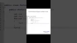 To find factorial of given number in java