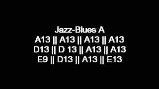 Jazz Blues music backing and jam track in the Key of A