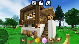 Mini Block Craft 3D Gameplay #39 (iOS & Android) | Modern Wooden House 🏠