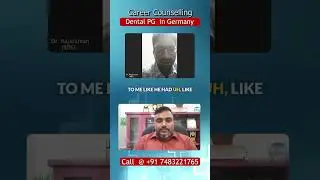 Dr Rajaraman's Journey: Dental PG in Germany with Expert Career Counseling by Dr Naresh Bhati #short