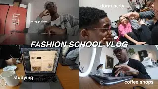NYC FASHION SCHOOL VLOG | chaotic dorm parties, classes, cafe studying | FIT NYC